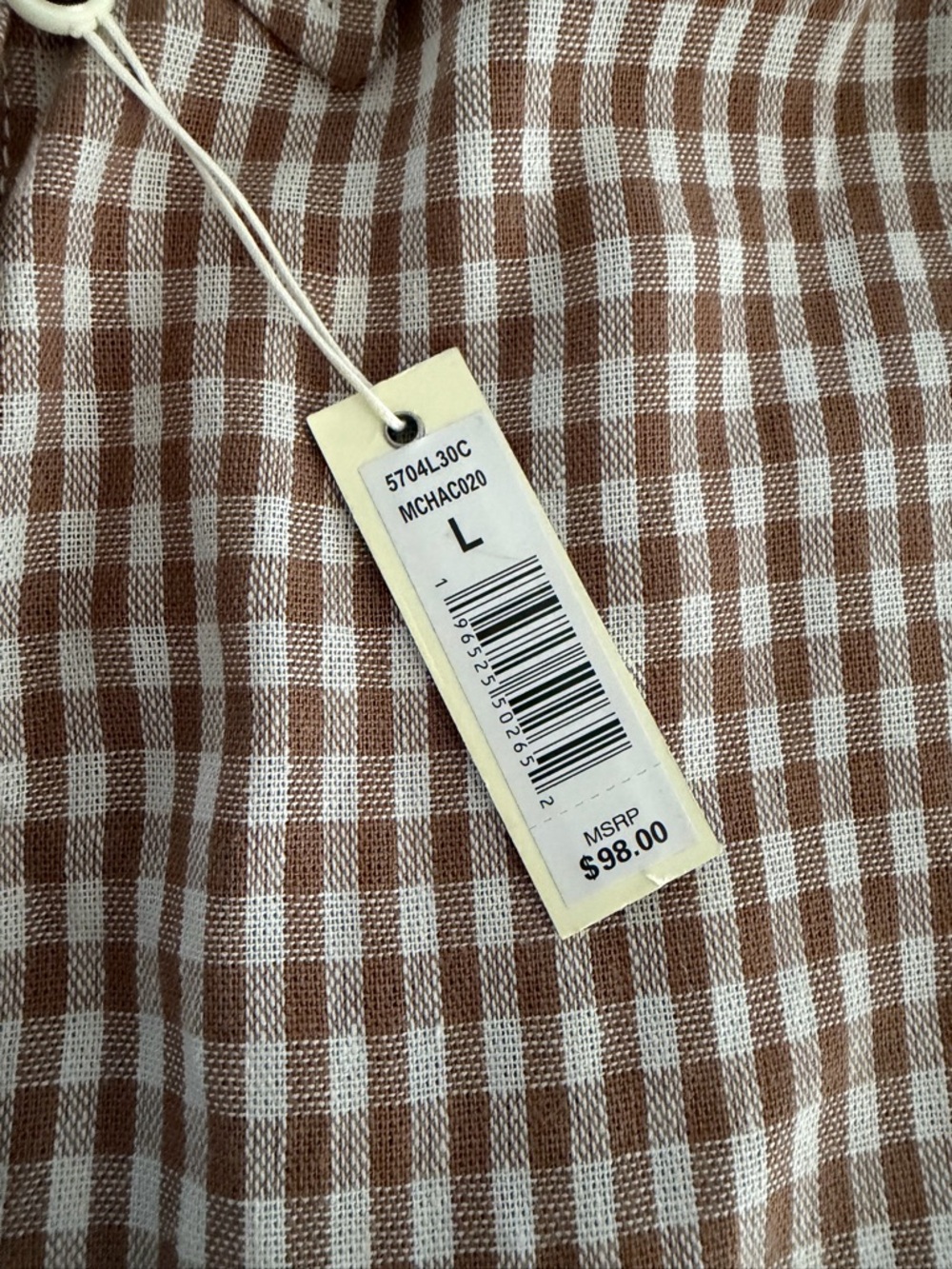 Max Studio London Gingham Linen blend Relaxed Linen Rayon Blouse Top Women’s L - Picture 8 of 15
